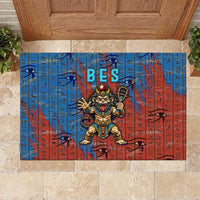 Bes Rubber Doormat Ancient Egyptian Hieroglyphs and Sacred Symbols Ancient Myth - Wonder Print Shop