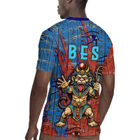 Bes Rugby Jersey Ancient Egyptian Hieroglyphs and Sacred Symbols Ancient Myth - Wonder Print Shop