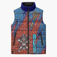 Bes Sleeveless Puffer Jacket Ancient Egyptian Hieroglyphs and Sacred Symbols Ancient Myth - Wonder Print Shop