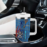 Bes Tumbler With Handle Ancient Egyptian Hieroglyphs and Sacred Symbols Ancient Myth - Wonder Print Shop