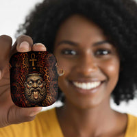 Bes Ancient Egyptian AirPods Case with Leopard Print Ankh and Eye of Horus Egyptian Deity Tribute - Wonder Print Shop
