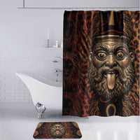 Bes Ancient Egyptian Bathroom Set with Leopard Print Ankh and Eye of Horus Egyptian Deity Tribute - Wonder Print Shop
