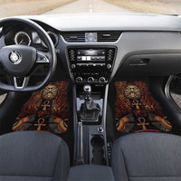 Bes Ancient Egyptian Car Mats with Leopard Print Ankh and Eye of Horus Egyptian Deity Tribute - Wonder Print Shop
