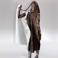 Bes Ancient Egyptian Hooded Blanket with Leopard Print Ankh and Eye of Horus Egyptian Deity Tribute - Wonder Print Shop