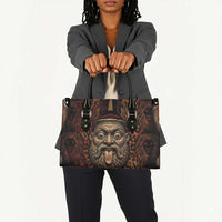 Bes Ancient Egyptian Leather Bag with Leopard Print Ankh and Eye of Horus Egyptian Deity Tribute - Wonder Print Shop