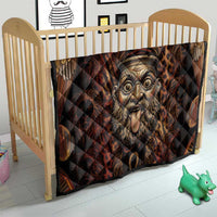 Bes Ancient Egyptian Quilt with Leopard Print Ankh and Eye of Horus Egyptian Deity Tribute - Wonder Print Shop