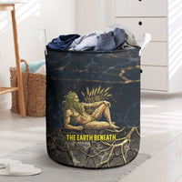 Geb Laundry Basket Ancient Egyptian Cracked Earth and Wheat Illustration Egyptian Earth God - Wonder Print Shop