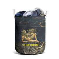 Geb Laundry Basket Ancient Egyptian Cracked Earth and Wheat Illustration Egyptian Earth God - Wonder Print Shop