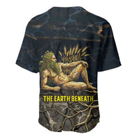 Geb Baseball Jersey Ancient Egyptian Cracked Earth and Wheat Illustration Egyptian Earth God - Wonder Print Shop