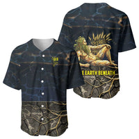Geb Baseball Jersey Ancient Egyptian Cracked Earth and Wheat Illustration Egyptian Earth God - Wonder Print Shop