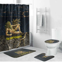 Geb Bathroom Set Ancient Egyptian Cracked Earth and Wheat Illustration Egyptian Earth God - Wonder Print Shop