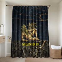 Geb Bathroom Set Ancient Egyptian Cracked Earth and Wheat Illustration Egyptian Earth God - Wonder Print Shop