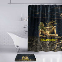 Geb Bathroom Set Ancient Egyptian Cracked Earth and Wheat Illustration Egyptian Earth God - Wonder Print Shop