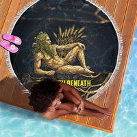 Geb Beach Blanket Ancient Egyptian Cracked Earth and Wheat Illustration Egyptian Earth God - undefined