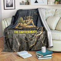 Geb Blanket Ancient Egyptian Cracked Earth and Wheat Illustration Egyptian Earth God - Wonder Print Shop