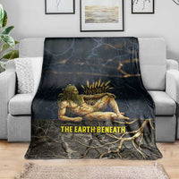 Geb Blanket Ancient Egyptian Cracked Earth and Wheat Illustration Egyptian Earth God - Wonder Print Shop