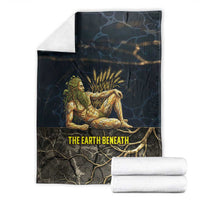 Geb Blanket Ancient Egyptian Cracked Earth and Wheat Illustration Egyptian Earth God - Wonder Print Shop