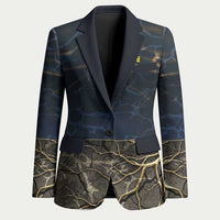 Geb Blazer Ancient Egyptian Cracked Earth and Wheat Illustration Egyptian Earth God - Wonder Print Shop