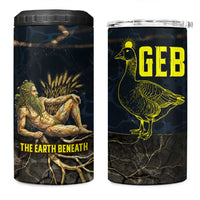 Geb 4 in 1 Can Cooler Tumbler Ancient Egyptian Cracked Earth and Wheat Illustration Egyptian Earth God - Wonder Print Shop