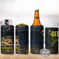 Geb 4 in 1 Can Cooler Tumbler Ancient Egyptian Cracked Earth and Wheat Illustration Egyptian Earth God - Wonder Print Shop