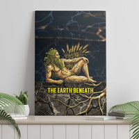 Geb Canvas Wall Art Ancient Egyptian Cracked Earth and Wheat Illustration Egyptian Earth God - Wonder Print Shop