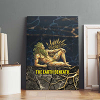 Geb Canvas Wall Art Ancient Egyptian Cracked Earth and Wheat Illustration Egyptian Earth God - Wonder Print Shop