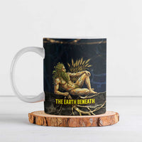 Geb Ceramic Mug Ancient Egyptian Cracked Earth and Wheat Illustration Egyptian Earth God - Wonder Print Shop