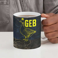 Geb Ceramic Mug Ancient Egyptian Cracked Earth and Wheat Illustration Egyptian Earth God - Wonder Print Shop