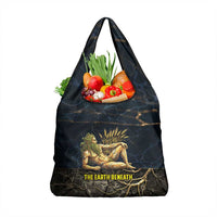 Geb Grocery Bag Ancient Egyptian Cracked Earth and Wheat Illustration Egyptian Earth God - Wonder Print Shop