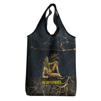 Geb Grocery Bag Ancient Egyptian Cracked Earth and Wheat Illustration Egyptian Earth God - Wonder Print Shop