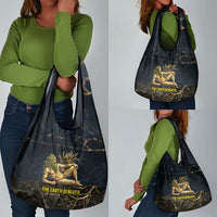 Geb Grocery Bag Ancient Egyptian Cracked Earth and Wheat Illustration Egyptian Earth God - Wonder Print Shop