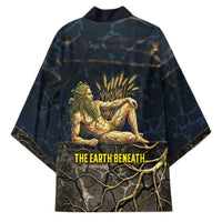 Geb Kimono Ancient Egyptian Cracked Earth and Wheat Illustration Egyptian Earth God - Wonder Print Shop