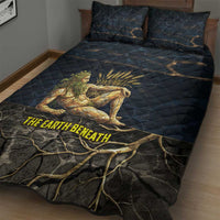 Geb Quilt Bed Set Ancient Egyptian Cracked Earth and Wheat Illustration Egyptian Earth God - Wonder Print Shop