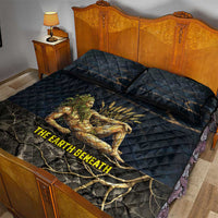 Geb Quilt Bed Set Ancient Egyptian Cracked Earth and Wheat Illustration Egyptian Earth God - Wonder Print Shop