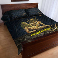Geb Quilt Bed Set Ancient Egyptian Cracked Earth and Wheat Illustration Egyptian Earth God - Wonder Print Shop