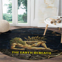 Geb Round Carpet Ancient Egyptian Cracked Earth and Wheat Illustration Egyptian Earth God - Wonder Print Shop