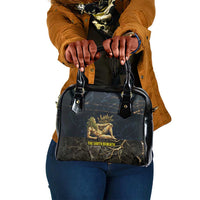 Geb Shoulder Handbag Ancient Egyptian Cracked Earth and Wheat Illustration Egyptian Earth God - Wonder Print Shop