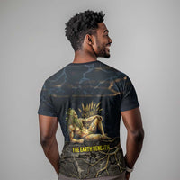 Geb T shirt Ancient Egyptian Cracked Earth and Wheat Illustration Egyptian Earth God - Wonder Print Shop