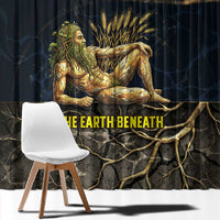 Geb Window Curtain Ancient Egyptian Cracked Earth and Wheat Illustration Egyptian Earth God - Wonder Print Shop