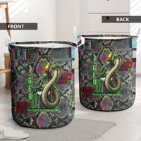 Geb Ancient Egyptian Laundry Basket with Serpent Throne and Snake Skin Texture Egyptian Earth God Tribute - Wonder Print Shop