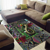 Geb Ancient Egyptian Area Rug with Serpent Throne and Snake Skin Texture Egyptian Earth God Tribute - Wonder Print Shop