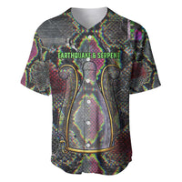 Geb Ancient Egyptian Baseball Jersey with Serpent Throne and Snake Skin Texture Egyptian Earth God Tribute - Wonder Print Shop