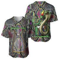 Geb Ancient Egyptian Baseball Jersey with Serpent Throne and Snake Skin Texture Egyptian Earth God Tribute - Wonder Print Shop