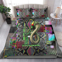 Geb Ancient Egyptian Bedding Set with Serpent Throne and Snake Skin Texture Egyptian Earth God Tribute - Wonder Print Shop