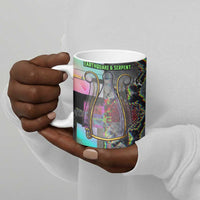 Geb Ancient Egyptian Ceramic Mug with Serpent Throne and Snake Skin Texture Egyptian Earth God Tribute - Wonder Print Shop