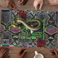 Geb Ancient Egyptian Puzzle with Serpent Throne and Snake Skin Texture Egyptian Earth God Tribute - Wonder Print Shop