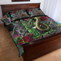 Geb Ancient Egyptian Quilt Bed Set with Serpent Throne and Snake Skin Texture Egyptian Earth God Tribute - Wonder Print Shop