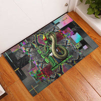Geb Ancient Egyptian Rubber Doormat with Serpent Throne and Snake Skin Texture Egyptian Earth God Tribute - Wonder Print Shop
