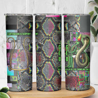 Geb Ancient Egyptian Skinny Tumbler with Serpent Throne and Snake Skin Texture Egyptian Earth God Tribute - Wonder Print Shop