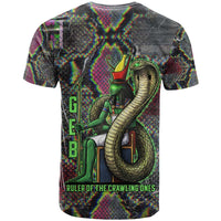 Geb Ancient Egyptian T shirt with Serpent Throne and Snake Skin Texture Egyptian Earth God Tribute - Wonder Print Shop